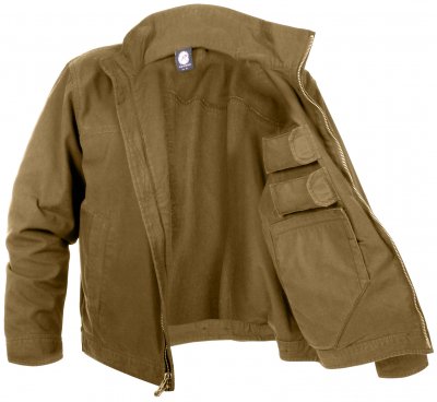 Тактическая койотовая куртка с карманами для скрытого ношения оружия Rothco Lightweight Concealed Carry Jacket Coyote Brown 3801, фото