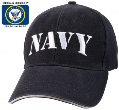 Лицензионная темно-синяя винтажная бейсболка с вышитой надписью «NAVY» Rothco Vintage Navy Low Profile Cap 9881, фото