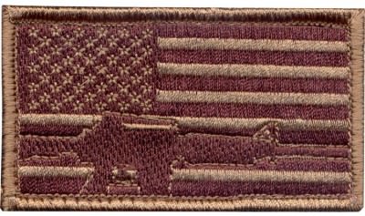 Нашивка страйкбольная флаг США с автоматом "US Flag w/Rifle" 72204, фото