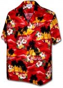 Men's Hawaiian Shirts Allover Prints - 410-3104 Red