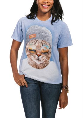 Футболка с котом хипстером The Mountain T-Shirt Cool Hipster Cat 105948, фото