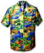 Pacific Legend Men's Hawaiian Shirts Allover Prints 410-3132 Blue