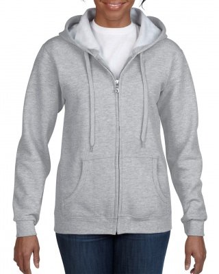 Толстовка Gildan Women's Heavy Blend Full-Zip Hooded Sweatshirt Sport Grey, фото