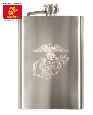 Стальная фляга Rothco Engraved Stainless Steel Flasks Marines 631, фото