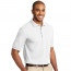 Хлопковая мужская белая классическая футболка поло Port Authority Men's Pique Knit Polo White - Хлопковая мужская белая классическая футболка поло Port Authority Men's Pique Knit Polo White