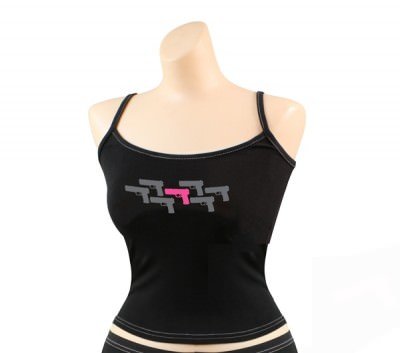 Женская майка с принтом Rothco Women's Tank Top Black w/ "Pink Guns" 4704, фото