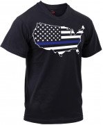Rothco Thin Blue Line America Map T-Shirt 1851