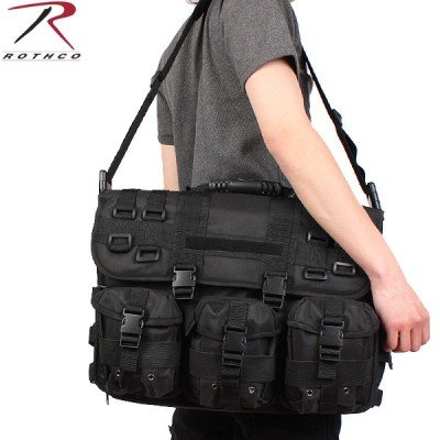 Сумка-портфель для брифинга тактическая черная Rothco MOLLE Tactical Laptop Briefcase Black 3131, фото