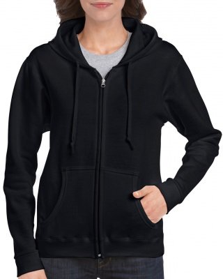 Толстовка Gildan Women's Heavy Blend Full-Zip Hooded Sweatshirt Black, фото
