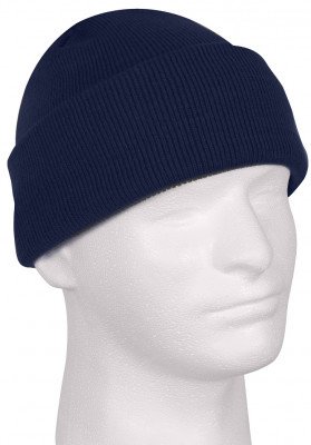 Шапка акриловая вязанная темно-синяя Rothco Deluxe Fine Knit Watch Cap Navy Blue 5789, фото