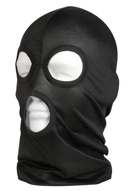 Маска черная с вырезами микрофибровая Microfiber Three-Hole Face Mask Black 5563, фото