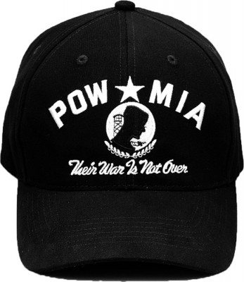 Бейсболка Rothco Baseball Cap - Black w/ POW/MIA Logo, фото