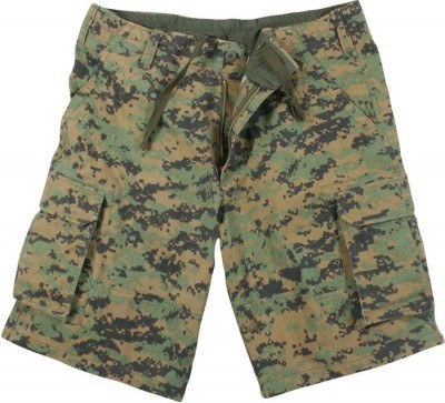 Винтажные десантные шорты Rothco Vintage Paratrooper Cargo Shorts Woodland Digital Camo 2591, фото