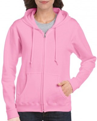 Толстовка Gildan Women's Heavy Blend Full-Zip Hooded Sweatshirt Light Pink, фото