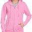 Толстовка Gildan Women's Heavy Blend Full-Zip Hooded Sweatshirt Light Pink - Женская свело-розовая толстовка на молнии Gildan Women's Heavy Blend Full-Zip Hooded Sweatshirt Sport Grey