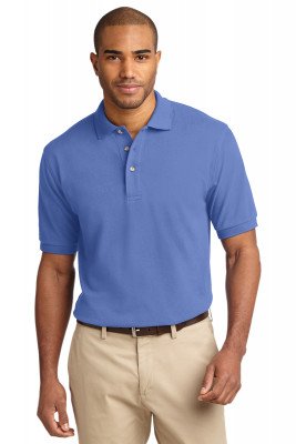 Хлопковая мужская черничная классическая футболка поло Port Authority Men's Pique Knit Polo Blueberry, фото