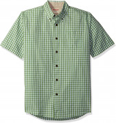 Wrangler Authentics Short Sleeve Classic Plaid Shirt Forest Shade