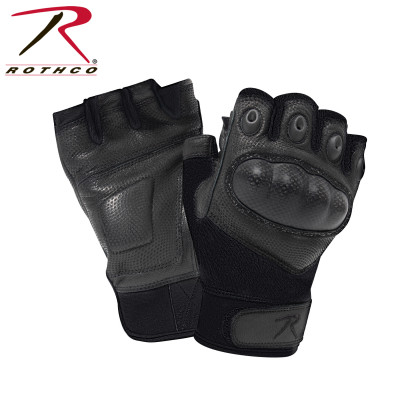 Перчатки беспалые черные огнеупорные Rothco Fingerless Cut and Fire Resistant Carbon Hard Knuckle Gloves Black 28081, фото