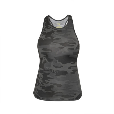 Майка женская черный камуфляж Rothco Women Workout Performance Tank Top Black Camo 44070, фото