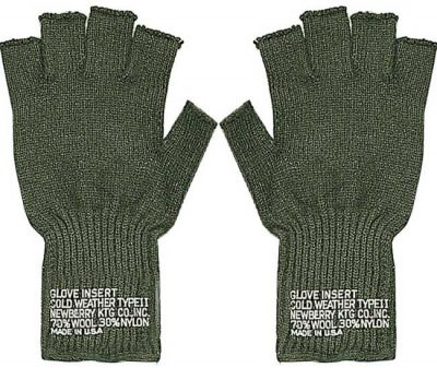 Перчатки американские беспалые оливковые шерстяные Newberry Knitting® Cold Weather Fingerless Glove Insert Type II Olive Drab 8410, фото