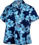 Pacific Legend Simple Hibiscus Hawaiian Shirts - 348-3765 Blue