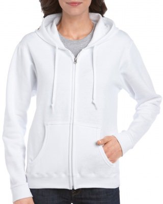 Толстовка Gildan Women's Heavy Blend Full-Zip Hooded Sweatshirt White, фото