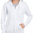 Толстовка Gildan Women's Heavy Blend Full-Zip Hooded Sweatshirt White - Женская белая толстовка на молнии Gildan Women's Heavy Blend Full-Zip Hooded Sweatshirt White