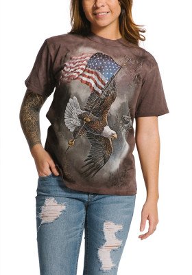 Футболка с орлом и флагом США The Mountain T-Shirt Flag-Bearing Eagle 105958, фото