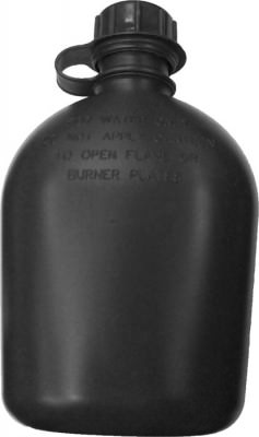 Черная полиэтиленовая американская фляга на 1 кварту Rothco G.I. 1 Qt. Plastic Canteen Black 626, фото