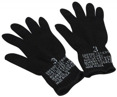 Теплые шерстяные американские черные перчатки-подклад Newberry Knitting® Cold Weather Glove Insert Type II Class I Black 8418, фото