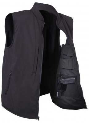 Тактическая черная жилетка софтшел Rothco Concealed Carry Soft Shell Vest Black 86500, фото