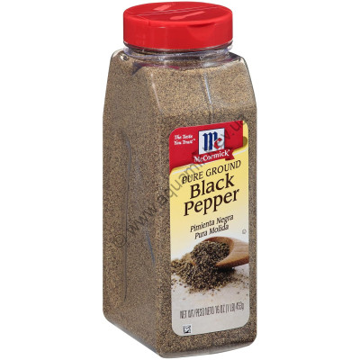 Перец черный молотый американский премиум качества McCormick Pure Ground Black Pepper (453 гр), фото
