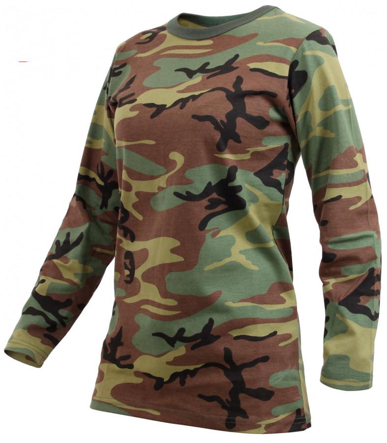 Long Sleeve T-Shirt Woodland Camo 3678