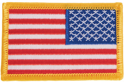 Зеркальная полноцветная нашивка с термоосновой флаг США U.S. Flag Patch Full Color / Reverse (77 x 51 мм) 17777, фото