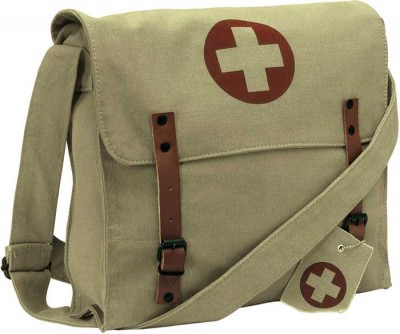 Сумка винтажная медицинская хаки Rothco Vintage Medic Bag With Cross Khaki 9121, фото