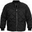 Cтеганная летная черная куртка американского образца Rothco Diamond Nylon Quilted Flight Jacket Black 7230 - Cтеганная летная черная куртка американского образца Rothco Diamond Nylon Quilted Flight Jacket Black 7230