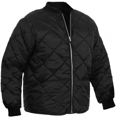 Cтеганная летная черная куртка американского образца Rothco Diamond Nylon Quilted Flight Jacket Black 7230, фото