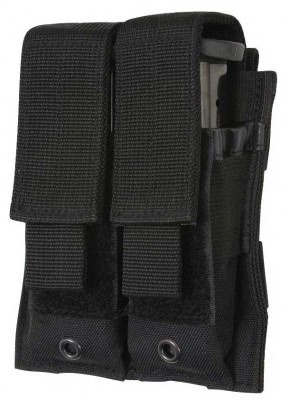 Подсумок черный для двух пистолетных магазинов Rothco MOLLE Double Pistol Mag Pouch Black 51002, фото