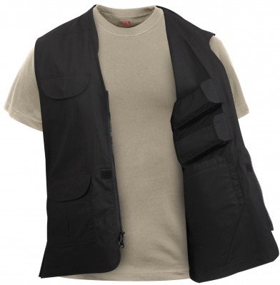 Профессиональный черный жилет с карманами для скрытого ношения оружия Rothco Lightweight Professional Concealed Carry Vest Black 86705, фото