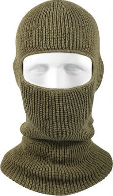 Оливковая американская акриловая маска с вырезом для глаз Rothco One-Hole Face Mask Olive Drab 5501, фото