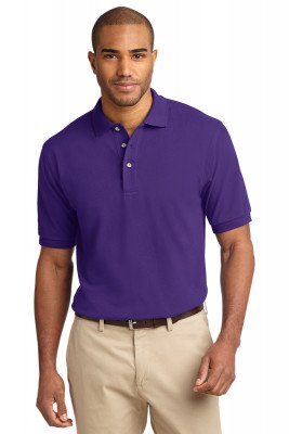 Хлопковая мужская фиолетовая классическая футболка поло Port Authority Men's Pique Knit Polo Purple, фото