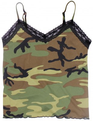 Женская милитари майка Rothco Women Lace Trimmed Camisole Woodland Camo 5490, фото