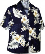 Pacific Legend Hibiscus Islands Hawaiian Shirts - 346-3162 Navy
