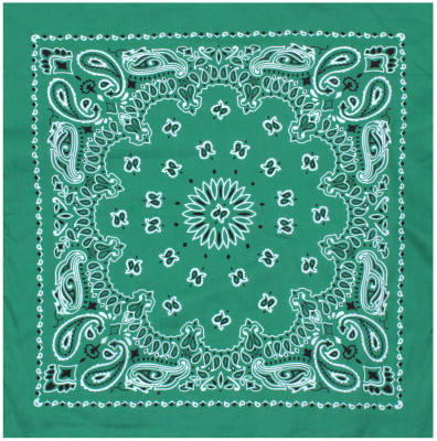 Мятно-зеленая бандана с черно-белым орнаментом Rothco Trainmen Bandana Kelly Green (56 x 56 см) 44947, фото