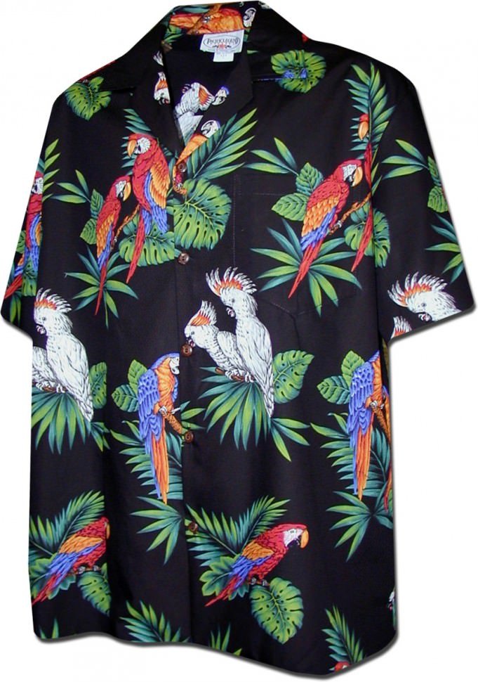 Rubashka Gavajskaya Pacific Legend Men S Hawaiian Shirts Allover Prints 410 3531 Black