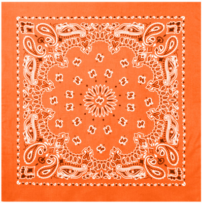 Оранжевая бандана с черно-белым орнаментом Rothco Trainmen Bandana Orange (56 x 56 см) 4948, фото