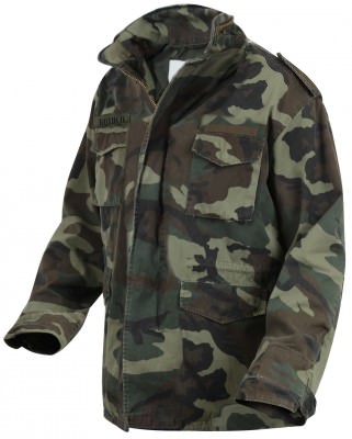 Американская винтажная хлопковая куртка лесной камуфляж Rothco Vintage M-65 Field Jackets Woodland Camo 8613, фото