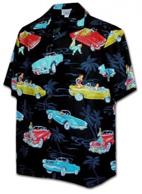Гавайская рубашка Pacific Legend Matched Front Men's Hawaiian Shirts - 442-3771 Black, фото