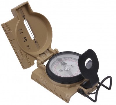 Компас американский военный тактический койотовый Cammenga G.I. Military Phosphorescent Lensatic Compass Coyote Brown 445, фото