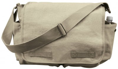 Хлопковая винтажная сумка почтальона хаки Rothco Vintage Washed Canvas Messenger Bag Khaki 9848, фото